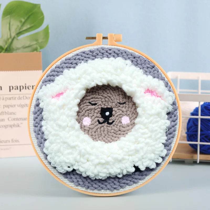 Beginner-Friendly Punch Needle Embroidery Kit with Yarn for DIY Home Decor and Custom Needlework - ToylandEU