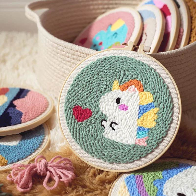 Beginner-Friendly Punch Needle Embroidery Kit with Yarn for DIY Home Decor and Custom Needlework - ToylandEU