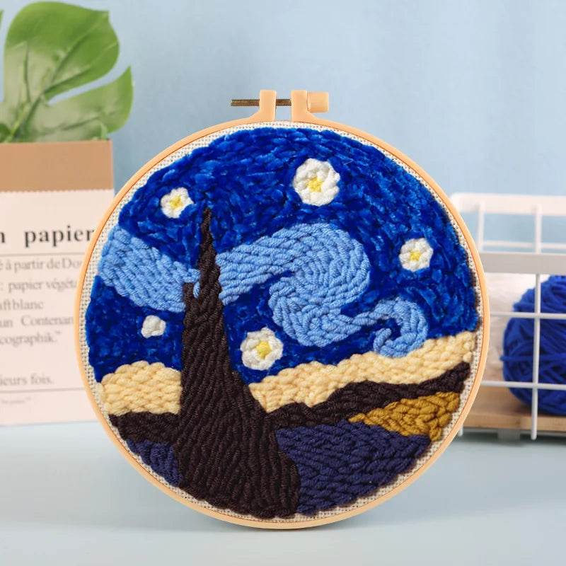 Beginner-Friendly Punch Needle Embroidery Kit with Yarn for DIY Home Decor and Custom Needlework - ToylandEU