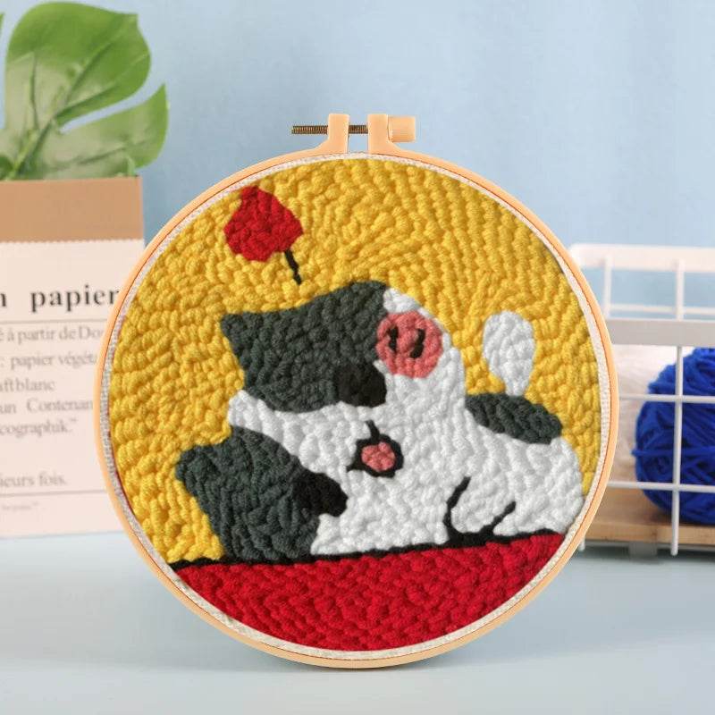 Beginner-Friendly Punch Needle Embroidery Kit with Yarn for DIY Home Decor and Custom Needlework - ToylandEU