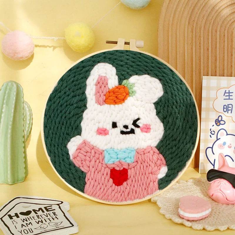 Beginner-Friendly Punch Needle Embroidery Kit with Yarn for DIY Home Decor and Custom Needlework - ToylandEU