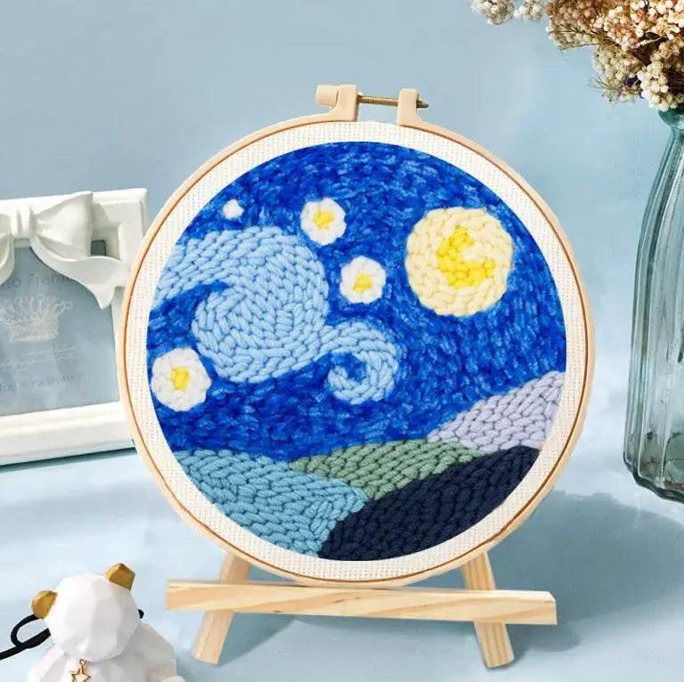  Beginner-Friendly Scenic Punch Needle Embroidery Kit - Creative Cross Stitch Sewing Set for Adults -  ToylandEU™