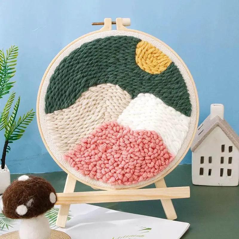  Beginner-Friendly Scenic Punch Needle Embroidery Kit - Creative Cross Stitch Sewing Set for Adults -  ToylandEU™