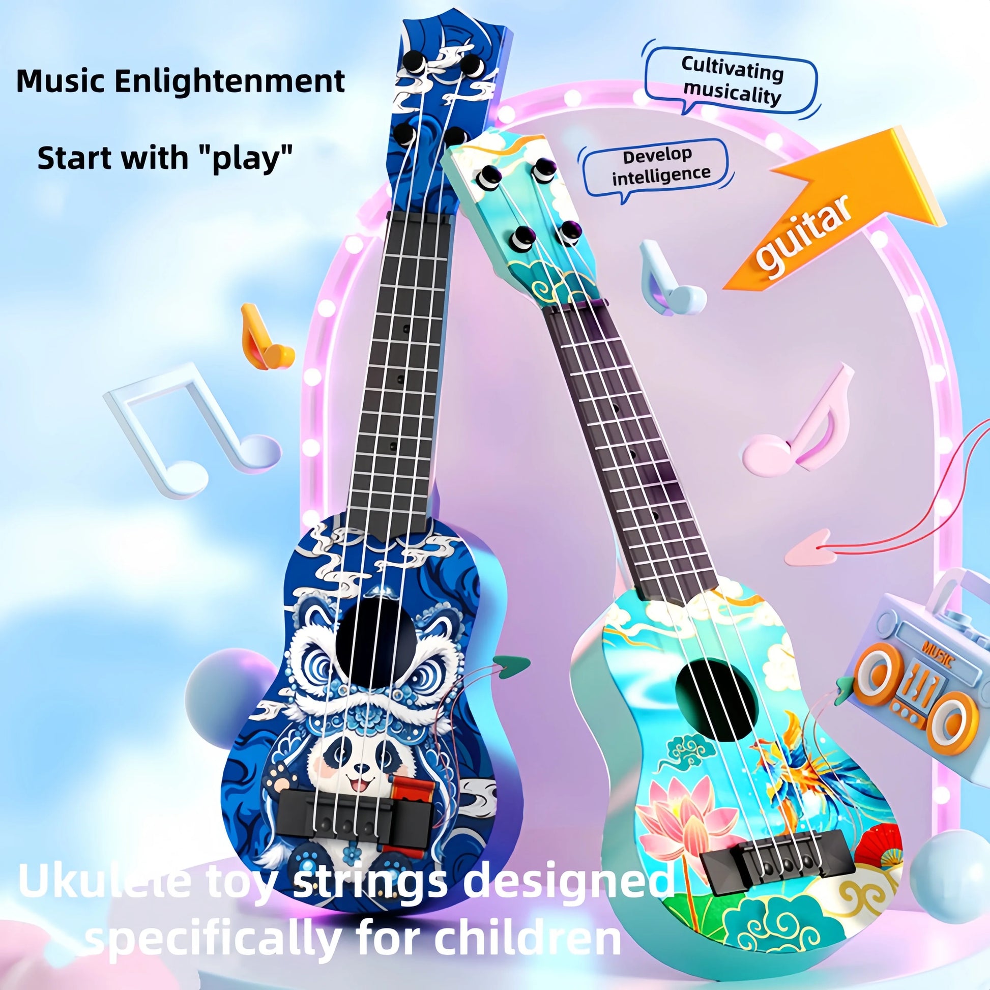 Beginner Friendly Strumming Ukulele for Kids Toy Guitar Gift - ToylandEU