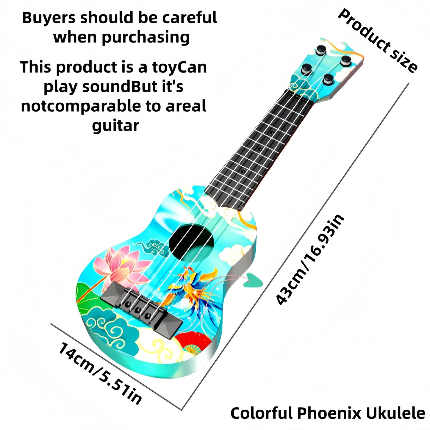 Beginner Friendly Strumming Ukulele for Kids Toy Guitar Gift - ToylandEU