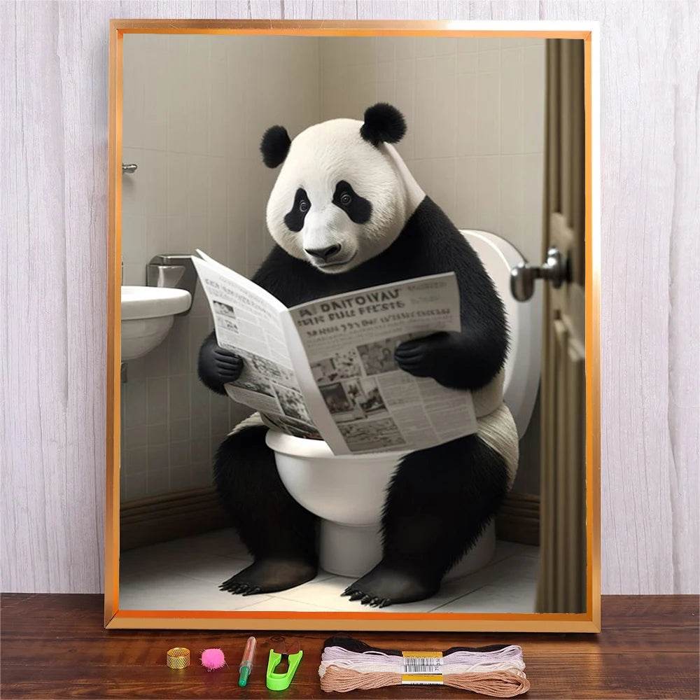 Beginner's Cartoon Animal Cross Stitch Embroidery Kit - DIY Cotton Thread Home Décor Supplies - ToylandEU