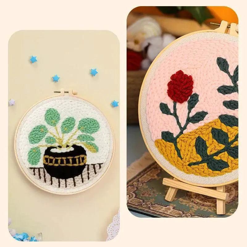  Beginner's Floral Punch Needle Embroidery Kit - All-in-One Crafting Set for Creative Projects -  ToylandEU™