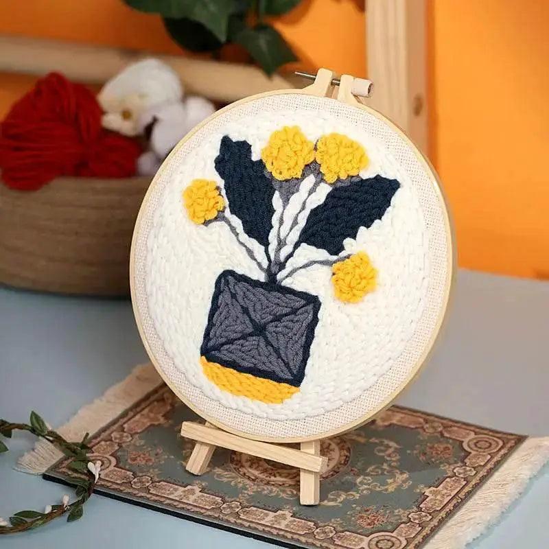  Beginner's Floral Punch Needle Embroidery Kit - All-in-One Crafting Set for Creative Projects -  ToylandEU™