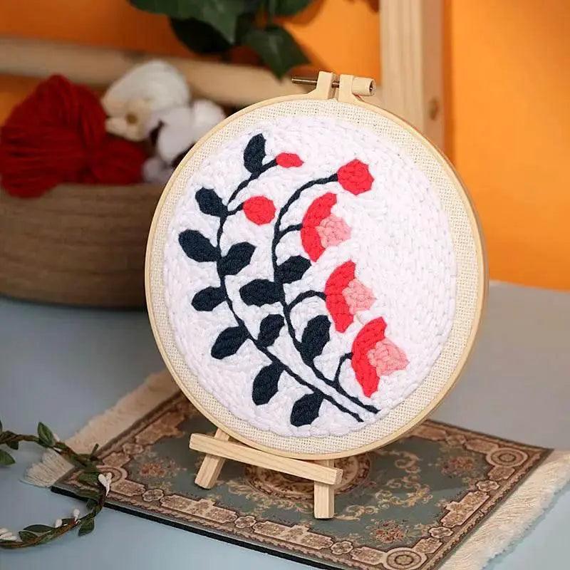  Beginner's Floral Punch Needle Embroidery Kit - All-in-One Crafting Set for Creative Projects -  ToylandEU™
