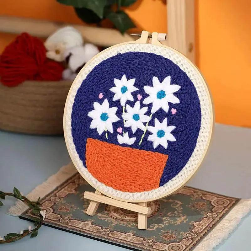  Beginner's Floral Punch Needle Embroidery Kit - All-in-One Crafting Set for Creative Projects -  ToylandEU™