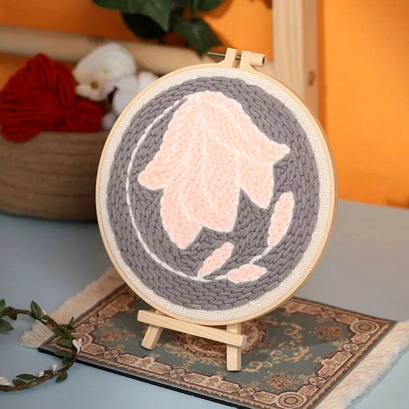 Beginner's Floral Punch Needle Embroidery Kit - All-in-One Crafting Set for Creative Projects - ToylandEU