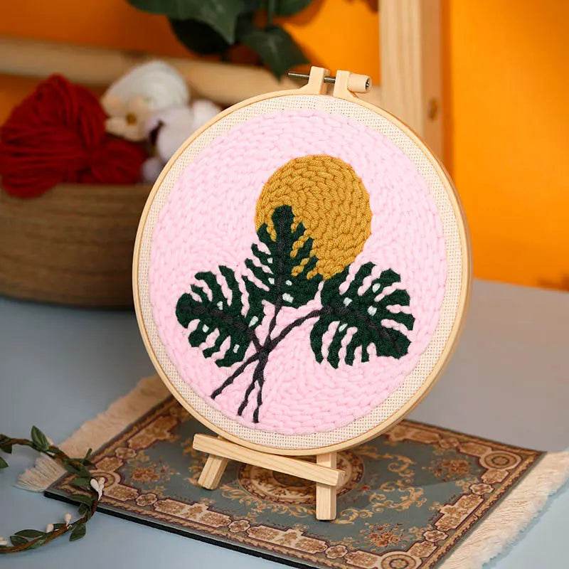 Beginner's Floral Punch Needle Embroidery Kit - All-in-One Crafting Set for Creative Projects - ToylandEU