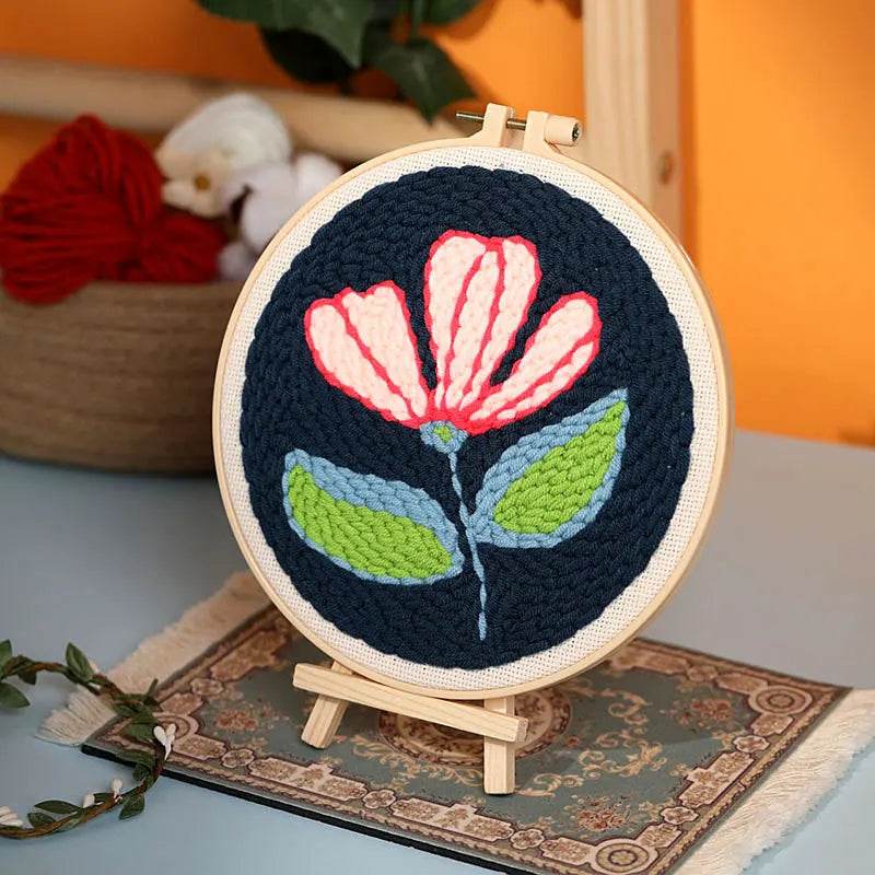 Beginner's Floral Punch Needle Embroidery Kit - All-in-One Crafting Set for Creative Projects - ToylandEU
