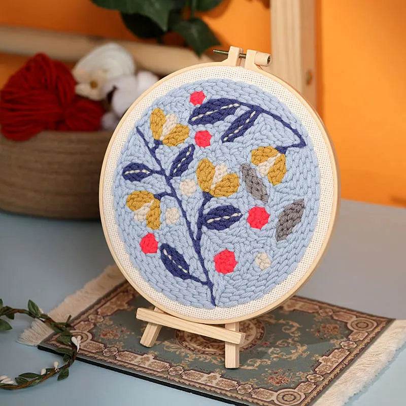 Beginner's Floral Punch Needle Embroidery Kit - All-in-One Crafting Set for Creative Projects - ToylandEU