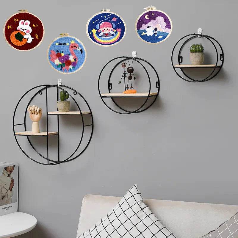 Beginner's Punch Needle Embroidery Kit - 20x20cm DIY Craft with Hoops and Animal Patterns - ToylandEU