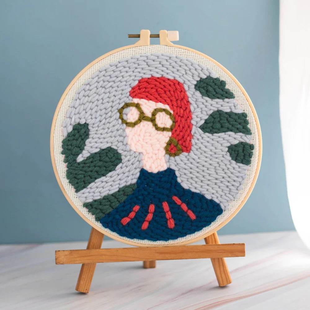 Beginner's Punch Needle Embroidery Kit with Threader, Fabric Hoop, Yarn, and Pen for Adults and Kids - ToylandEU