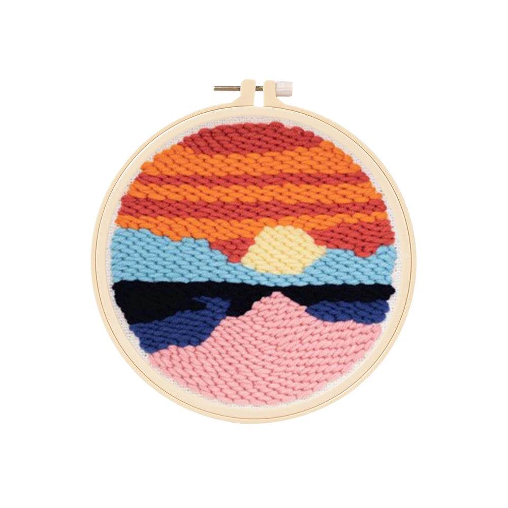 Beginner's Punch Needle Embroidery Kit with Threader, Fabric Hoop, Yarn, and Pen for Adults and Kids - ToylandEU