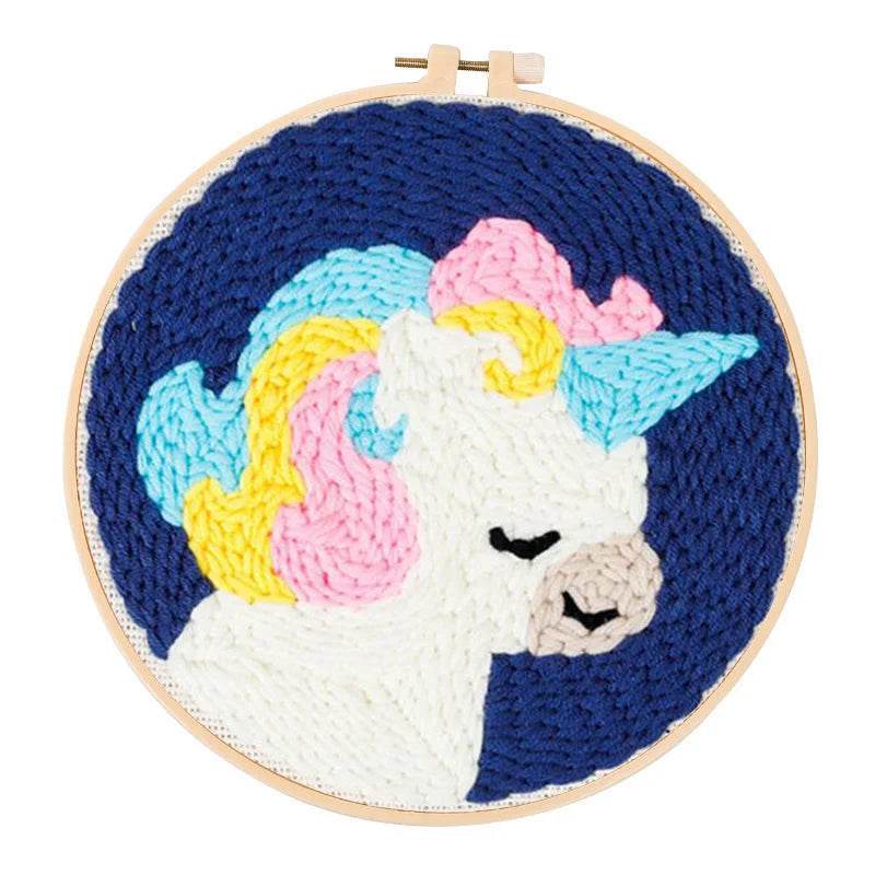 Beginner's Punch Needle Embroidery Kit with Threader, Fabric Hoop, Yarn, and Pen for Adults and Kids - ToylandEU