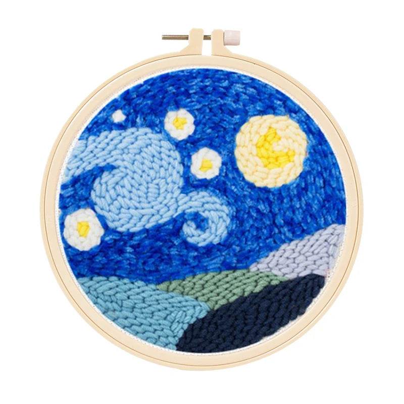 Beginner's Punch Needle Embroidery Kit with Threader, Fabric Hoop, Yarn, and Pen for Adults and Kids - ToylandEU