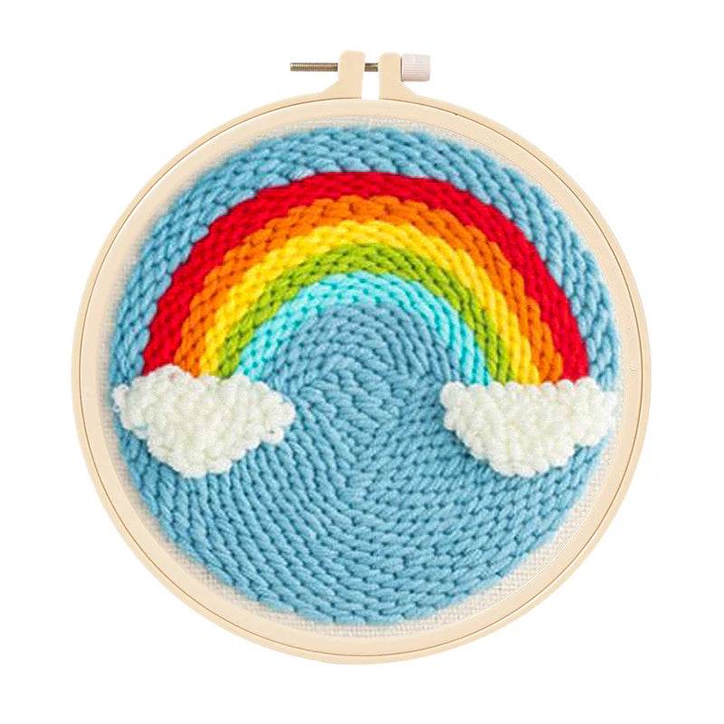 Beginner's Punch Needle Embroidery Kit with Threader, Fabric Hoop, Yarn, and Pen for Adults and Kids - ToylandEU