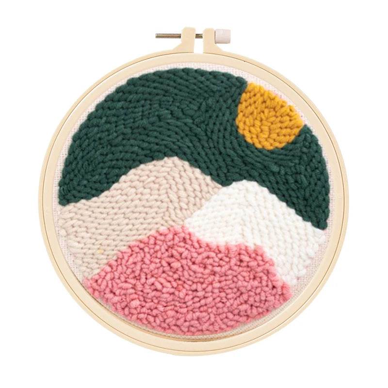 Beginner's Punch Needle Embroidery Kit with Threader, Fabric Hoop, Yarn, and Pen for Adults and Kids - ToylandEU