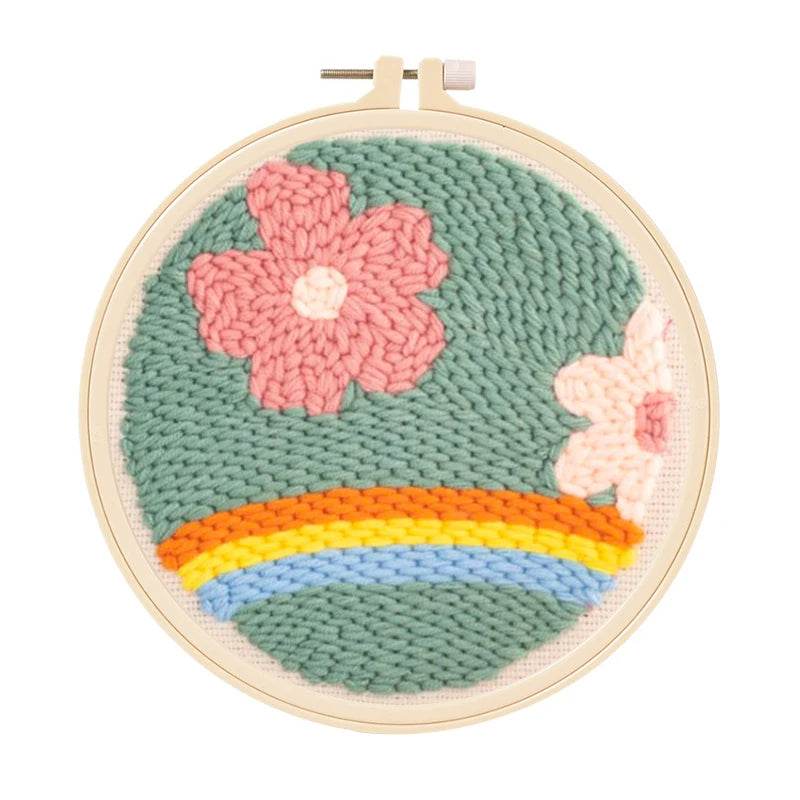 Beginner's Punch Needle Embroidery Kit with Threader, Fabric Hoop, Yarn, and Pen for Adults and Kids - ToylandEU