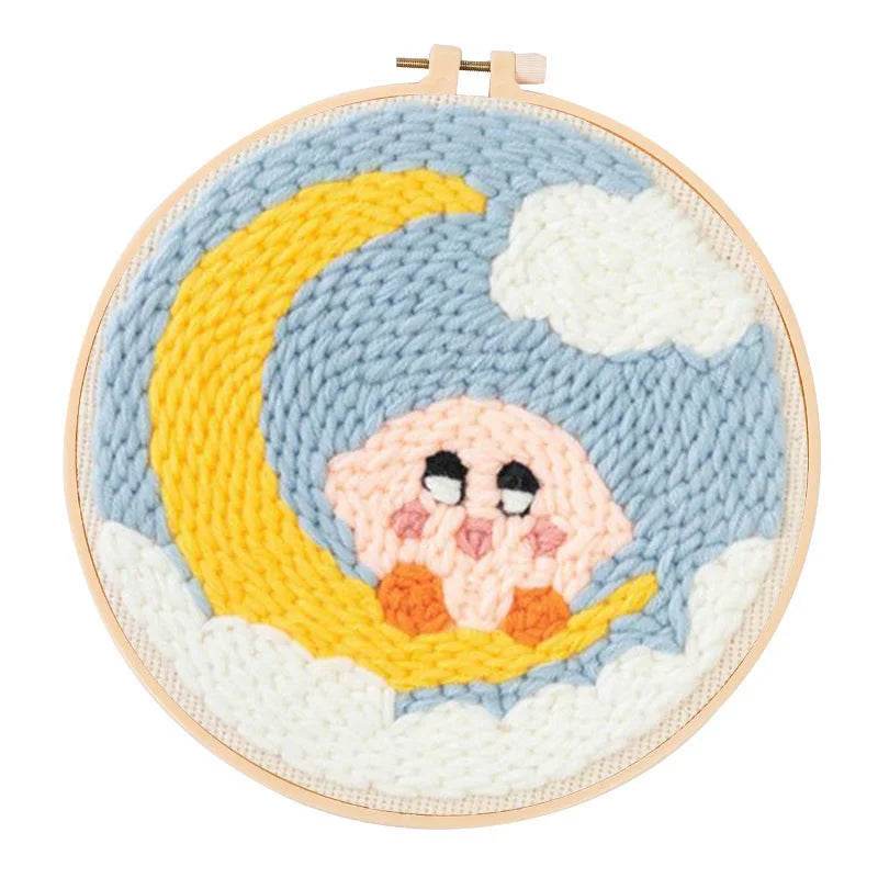 Beginner's Punch Needle Embroidery Kit with Threader, Fabric Hoop, Yarn, and Pen for Adults and Kids - ToylandEU