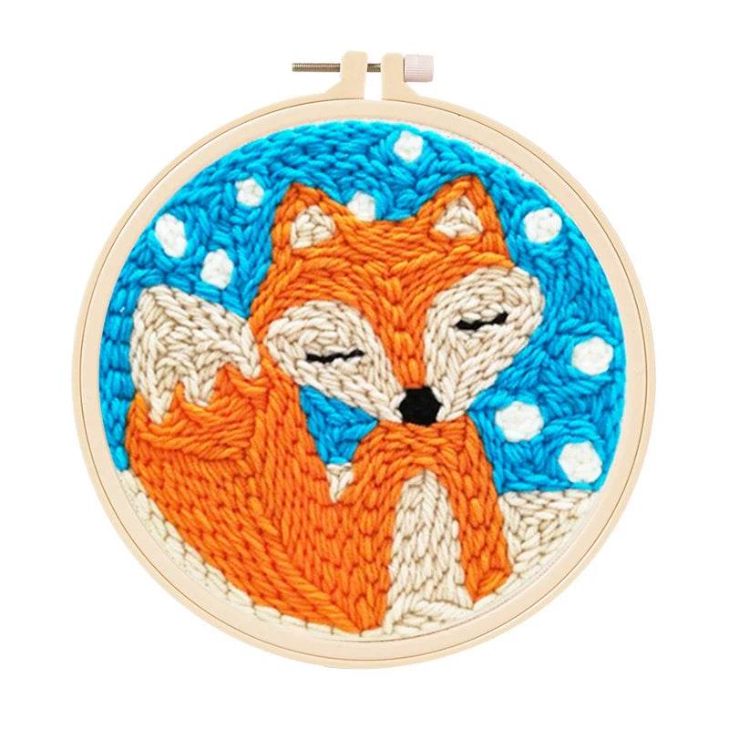 Beginner's Punch Needle Embroidery Kit with Threader, Fabric Hoop, Yarn, and Pen for Adults and Kids - ToylandEU