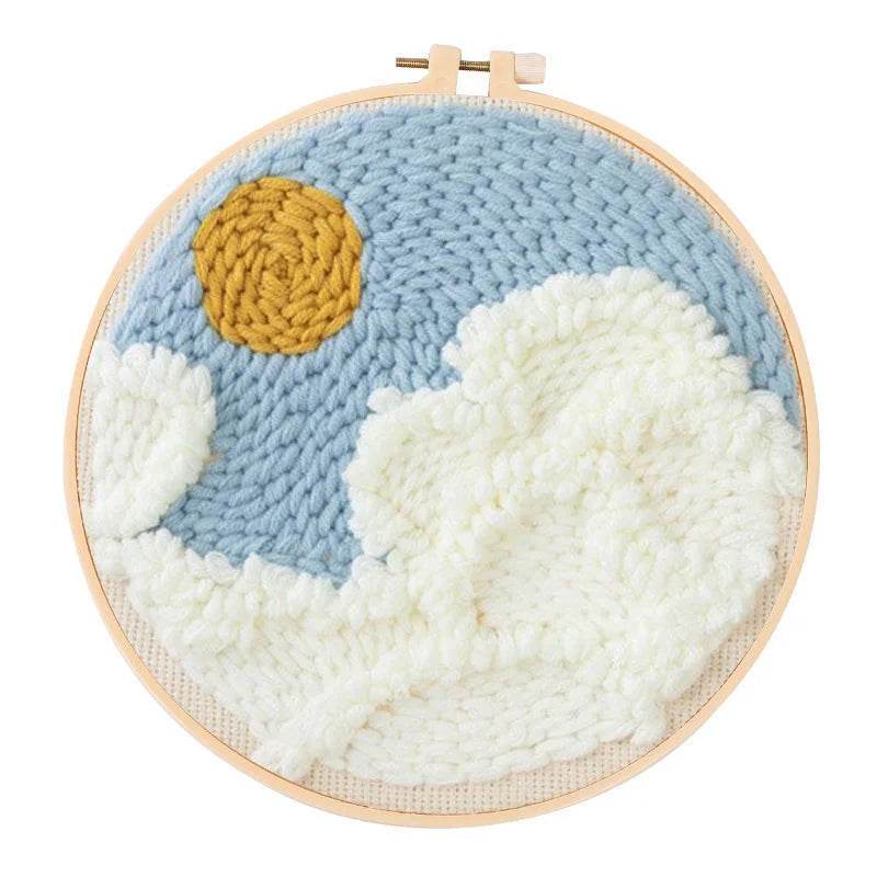 Beginner's Punch Needle Embroidery Kit with Threader, Fabric Hoop, Yarn, and Pen for Adults and Kids - ToylandEU