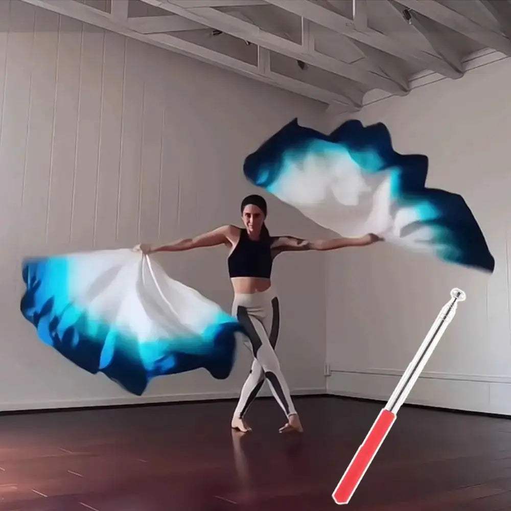 Belly Dance Flags With Multicolor Telescopic Sticks Portable - ToylandEU