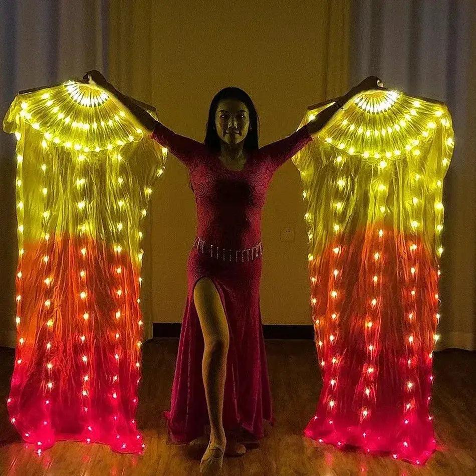  Belly Dance LED Fans For Stage With 180cm Silk Veil -  ToylandEU™