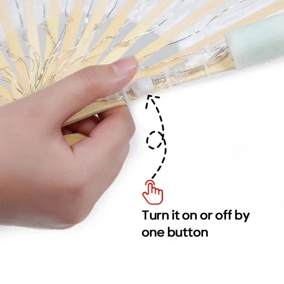 Belly Dance LED Fans With 180cm Silk Veil For Stage - ToylandEU