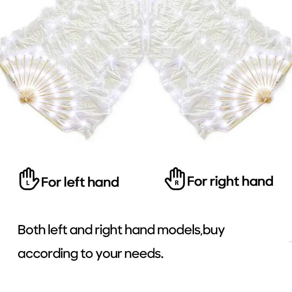 Belly Dance LED Fans With 180cm Silk Veil For Stage - ToylandEU