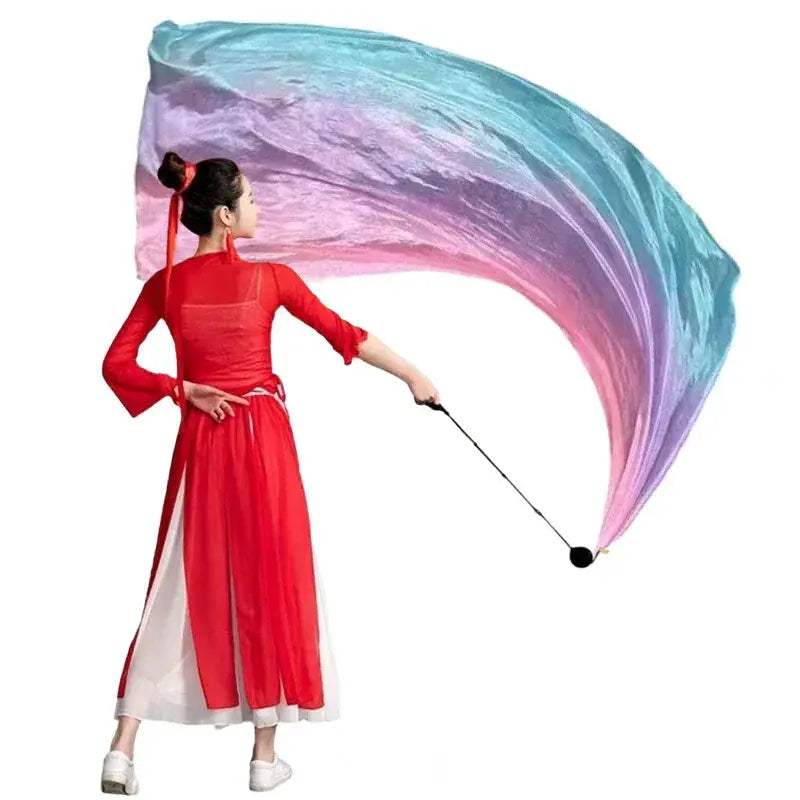 Belly Dance Silk Veil With Poi Chain Balls Stage Prop - ToylandEU
