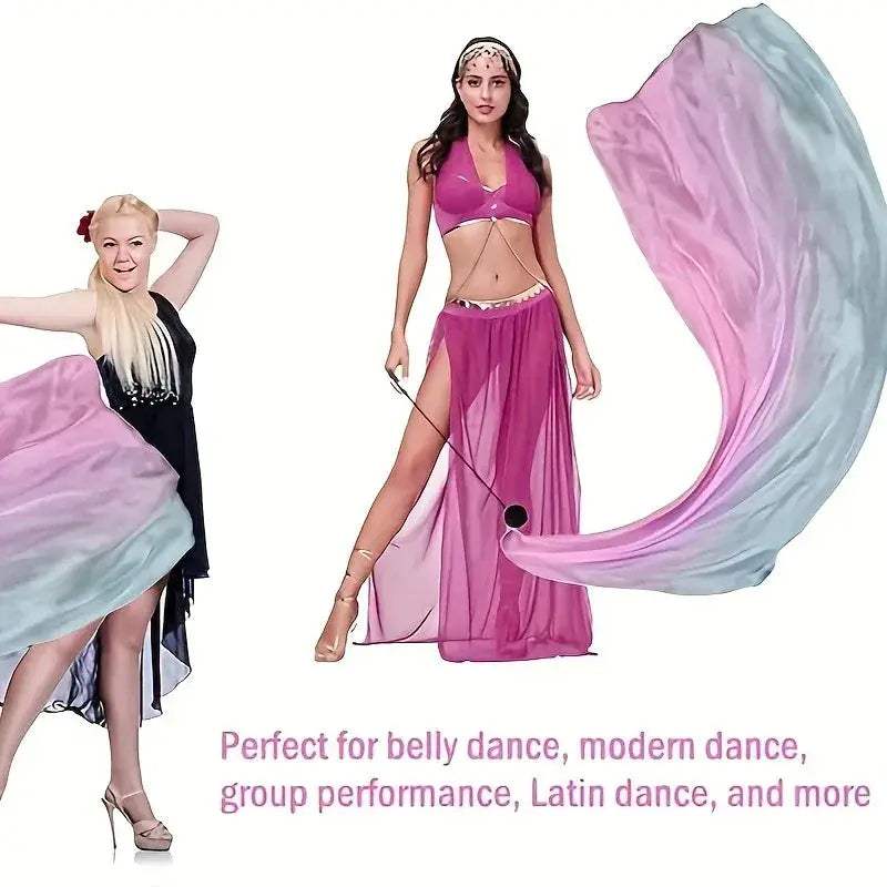 Belly Dance Silk Veil With Poi Chain Balls Stage Prop - ToylandEU