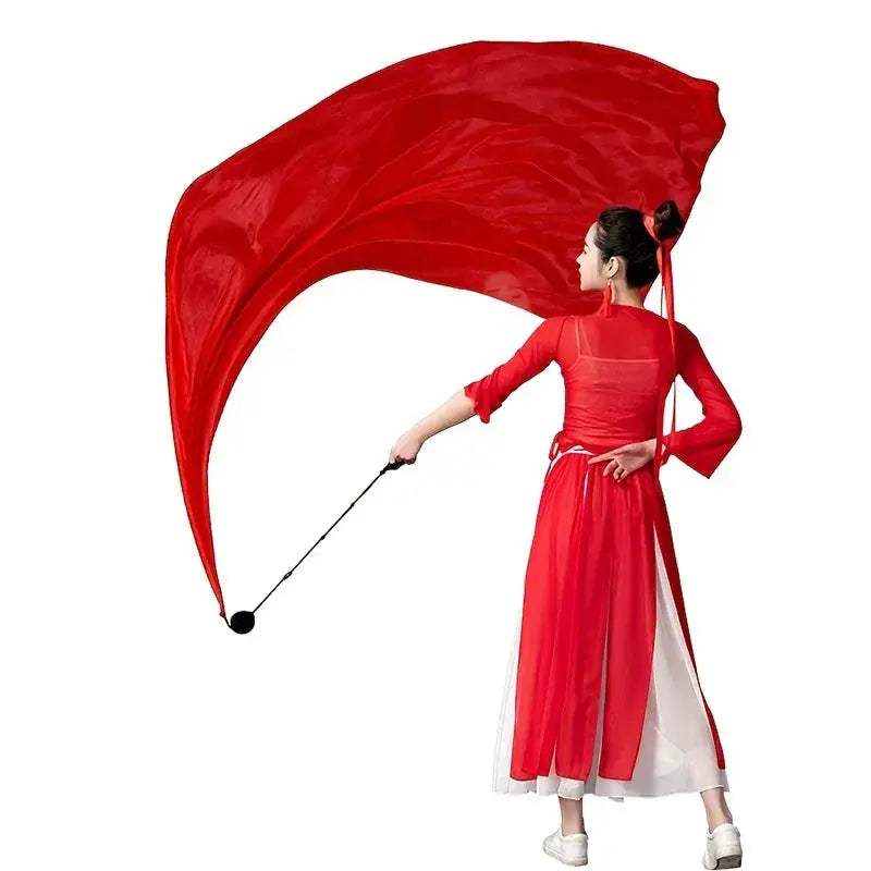 Belly Dance Silk Veil With Poi Chain Balls Stage Prop - ToylandEU