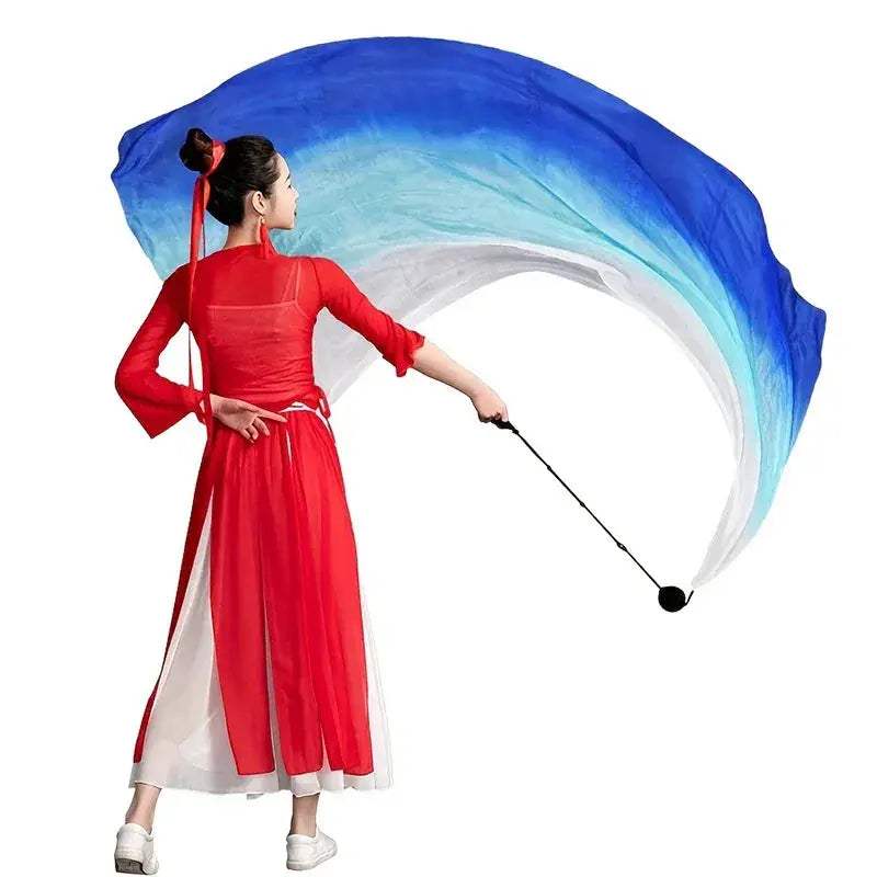 Belly Dance Silk Veil With Poi Chain Balls Stage Prop - ToylandEU
