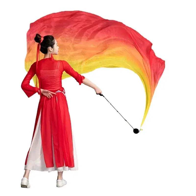 Belly Dance Silk Veil With Poi Chain Balls Stage Prop - ToylandEU