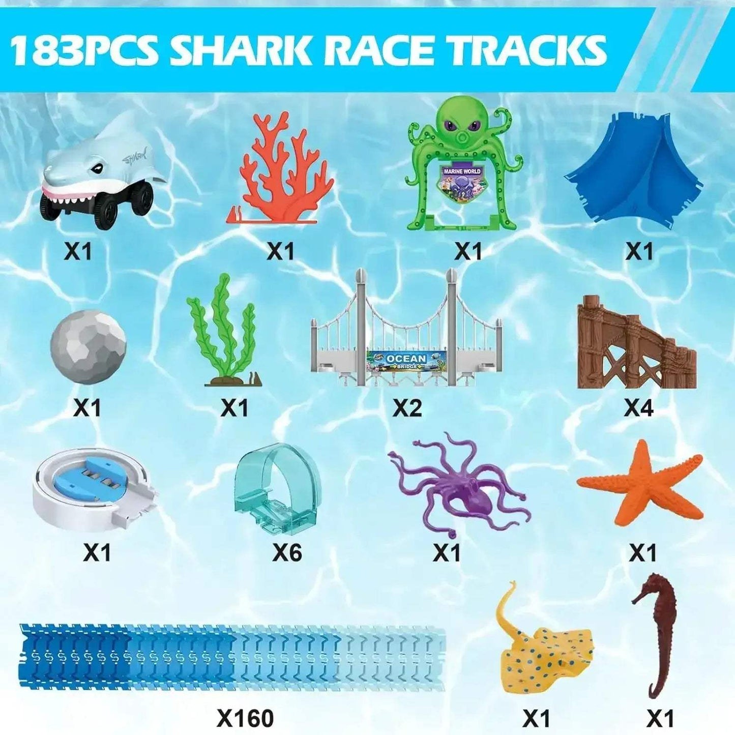 Bendable Shark Race Car Toy Set for STEM Education - ToylandEU