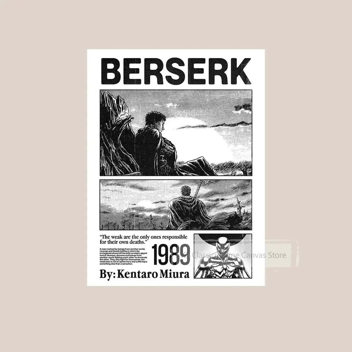  Berserk Anime Poster Guts And Griffith Canvas Print -  ToylandEU™