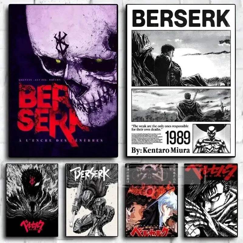 Berserk Anime Poster Guts And Griffith Canvas Print Unframed - ToylandEU