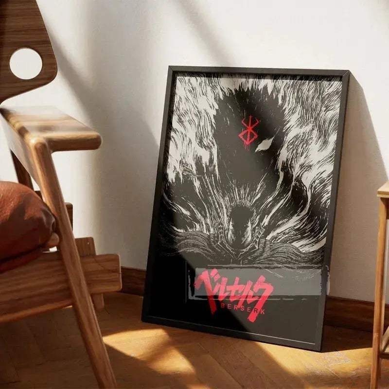 Berserk Anime Poster Guts And Griffith Canvas Print Unframed - ToylandEU