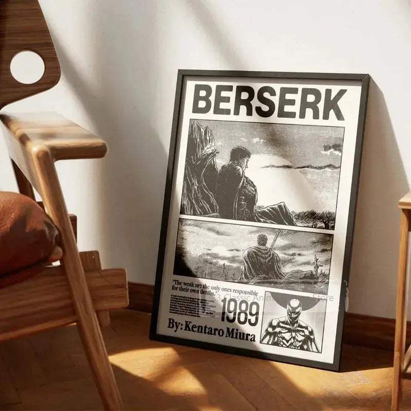 Berserk Anime Poster Guts And Griffith Canvas Print Unframed - ToylandEU