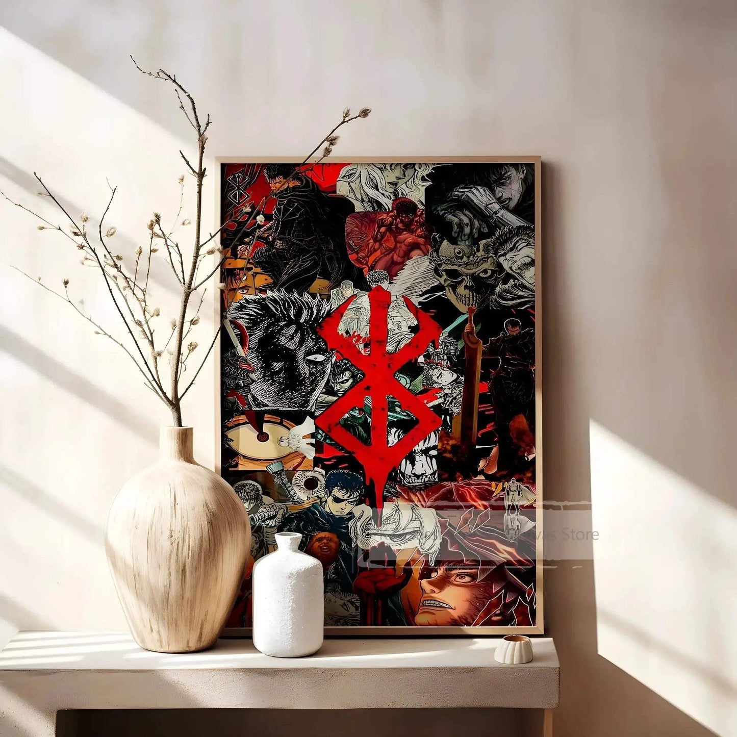 Berserk Anime Poster Guts And Griffith Canvas Print Unframed - ToylandEU