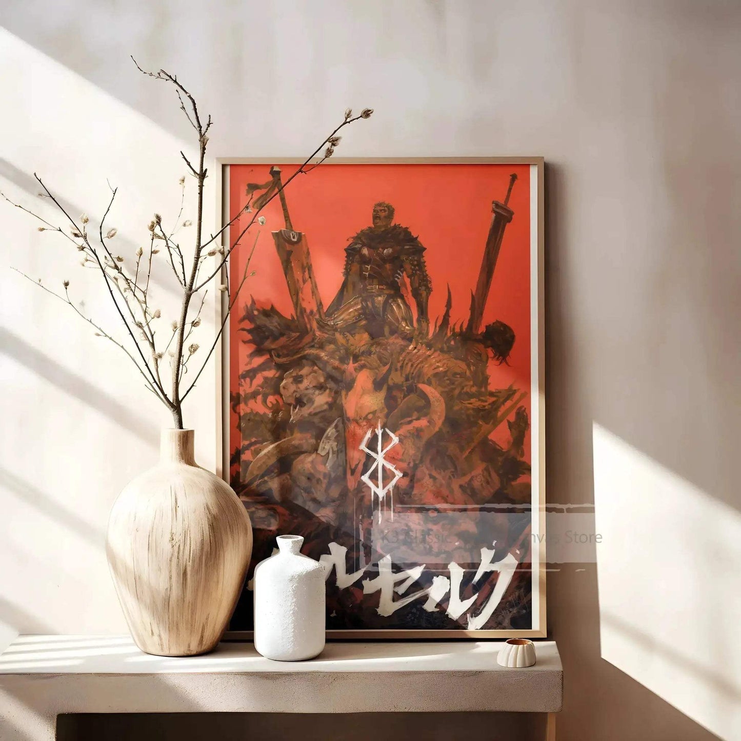 Berserk Anime Poster Guts And Griffith Canvas Print Unframed - ToylandEU