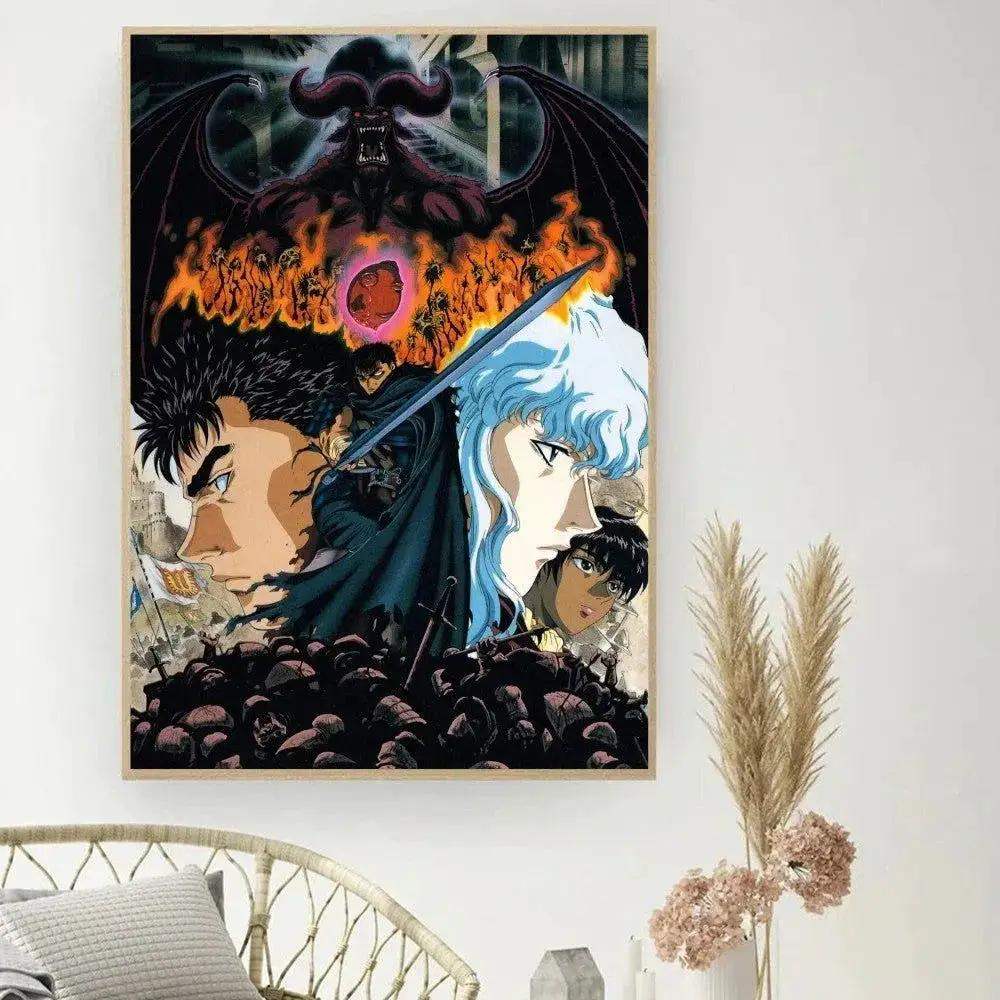 Berserk Posters, Anime Poster DIY Vintage Movie Poster Wall Art - ToylandEU
