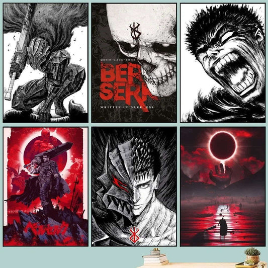 Berserk Posters, Anime Poster DIY Vintage Movie Poster Wall Art