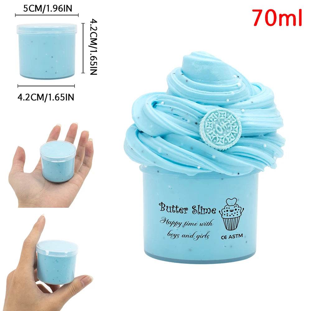 Best Slime Kit 70ml Scented Cookies Butter Blue Charms Gift - ToylandEU