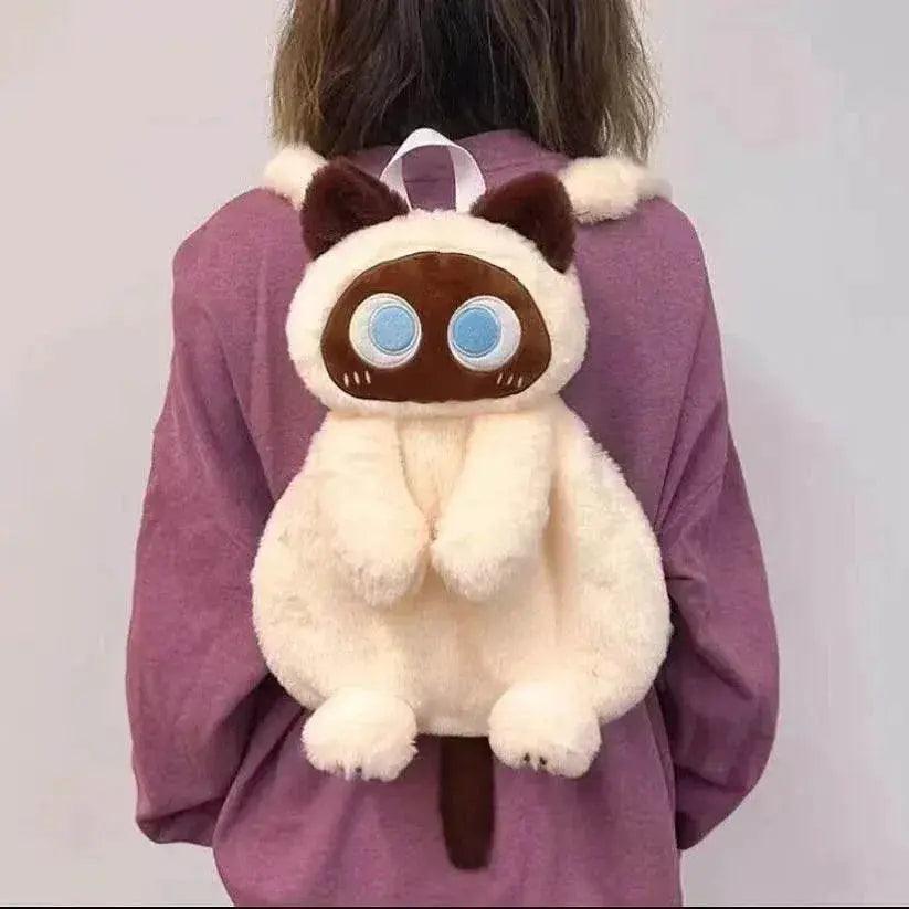  Big Eyes Cat Plush Backpack - Adorable Stuffed Animals Bag for Kids  -  ToylandEU™
