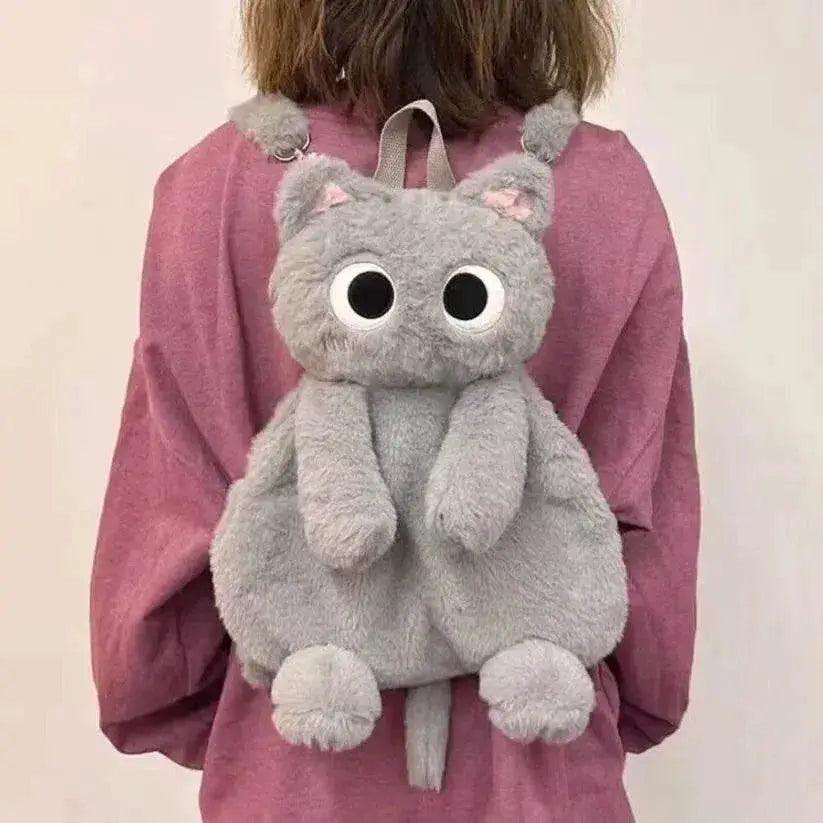  Big Eyes Cat Plush Backpack - Adorable Stuffed Animals Bag for Kids  -  ToylandEU™